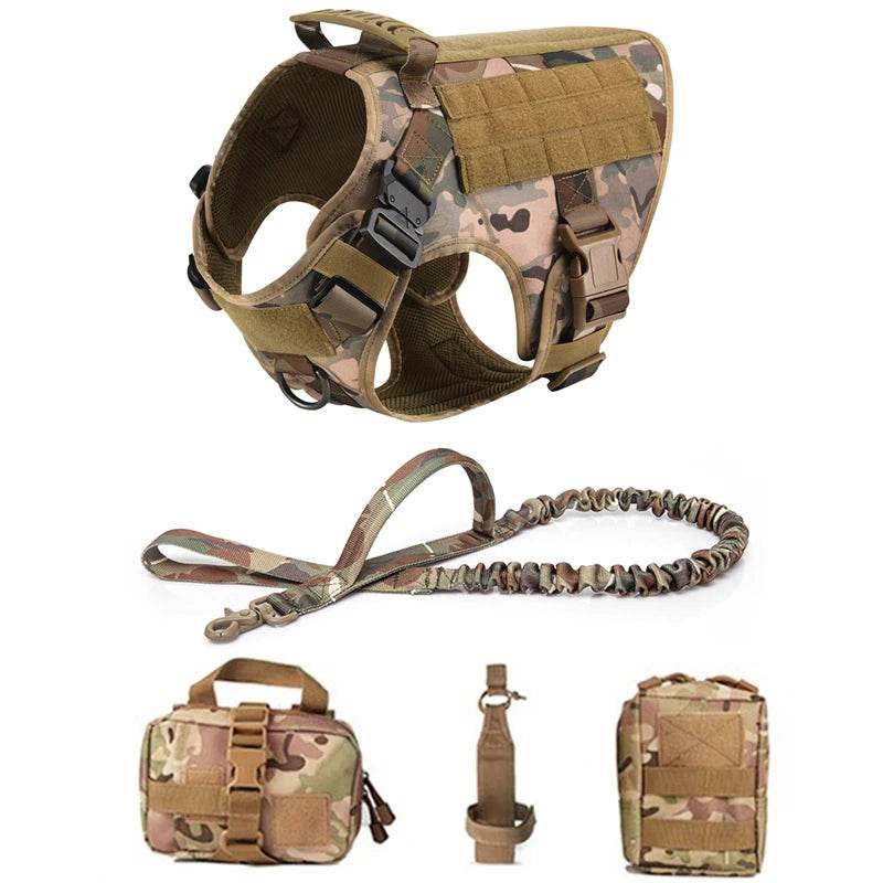 Tactical Military Dog Vest Harness and Leash Set for All Breeds - Estalios