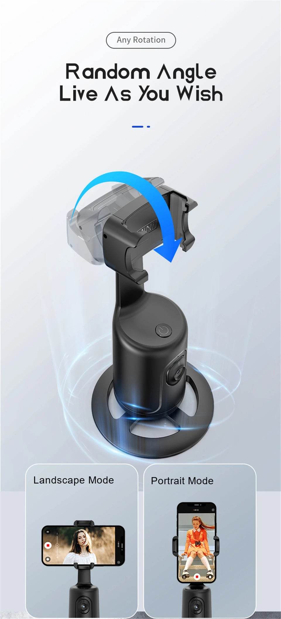 360 Rotation Gimbal Stabilizer with Selfie Tripod for TikTok - Estalios