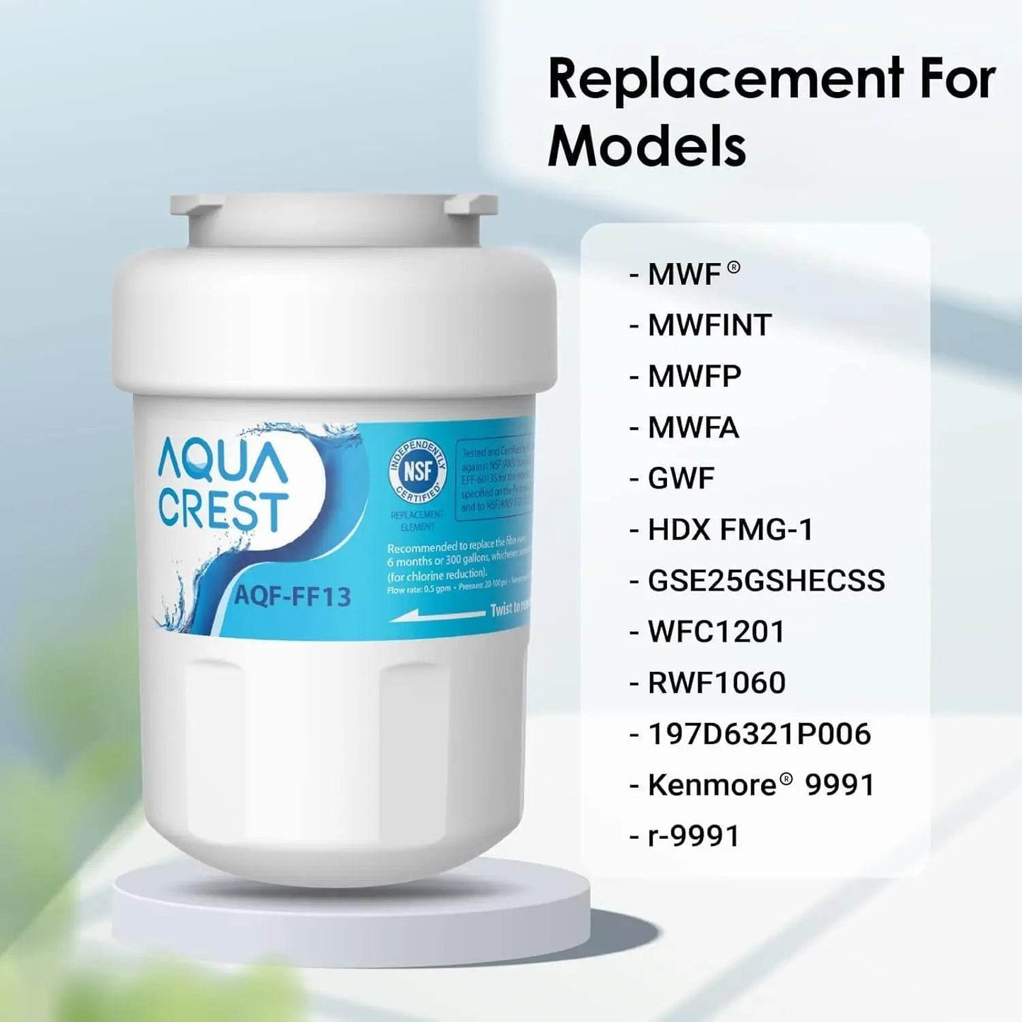 AQUA CREST AQF-FF13 Replacement Water Filter for GE MWF - Estalios