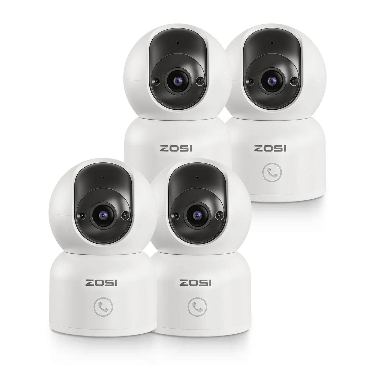ZOSI Smart Baby Cams WiFi PTZ Auto Tracking AI 360° Panoramic Indoor Video Surveillance - Estalios