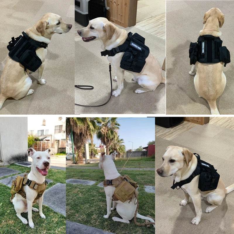 Tactical Military Dog Vest Harness and Leash Set for All Breeds - Estalios