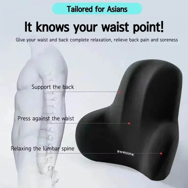 Memory Foam Lumbar Back Cushion for Pain Relief Support - Estalios