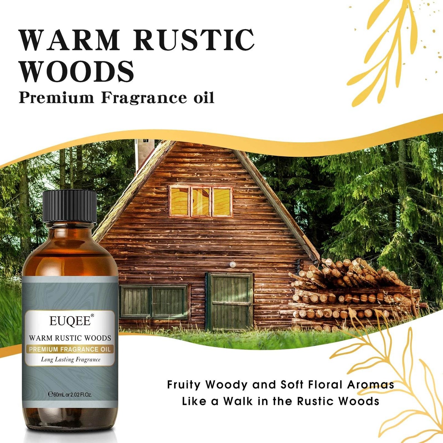 EUQEE 60ml Men's Fragrance Oils for Car Diffusion Aromas - Estalios