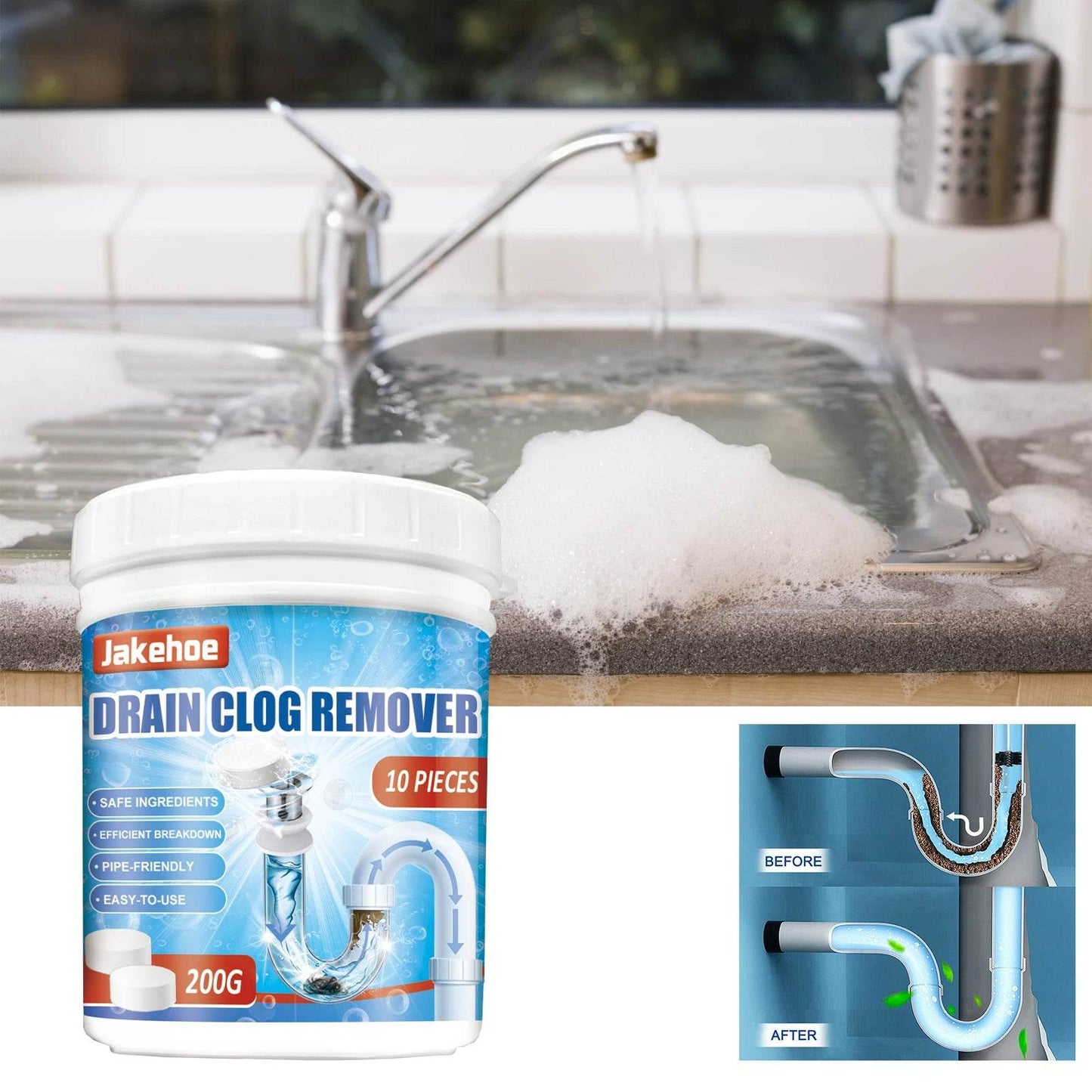 Dredging Agent Effervescent Tablets for Drain Cleaning - Estalios
