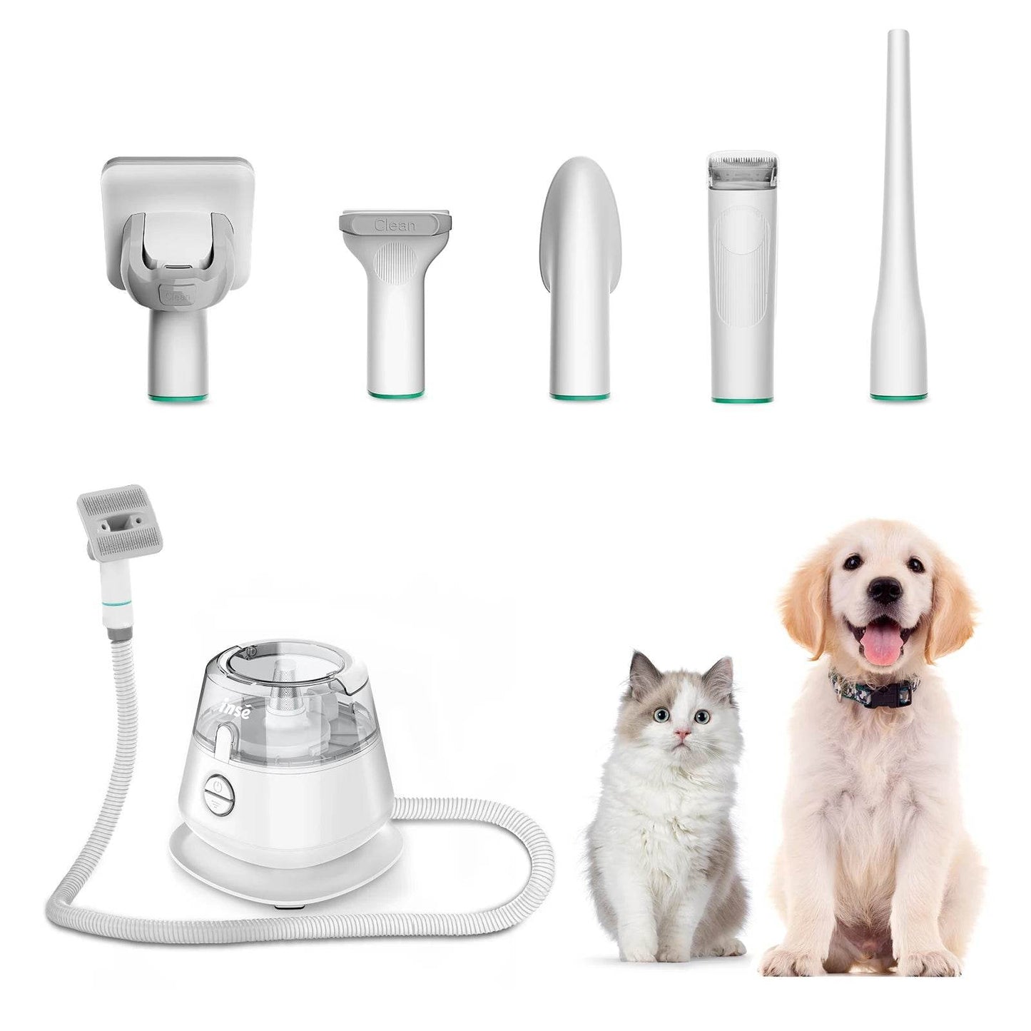 INSE P20 Pet Grooming Kit with Vacuum Suction 99% Hair - Estalios