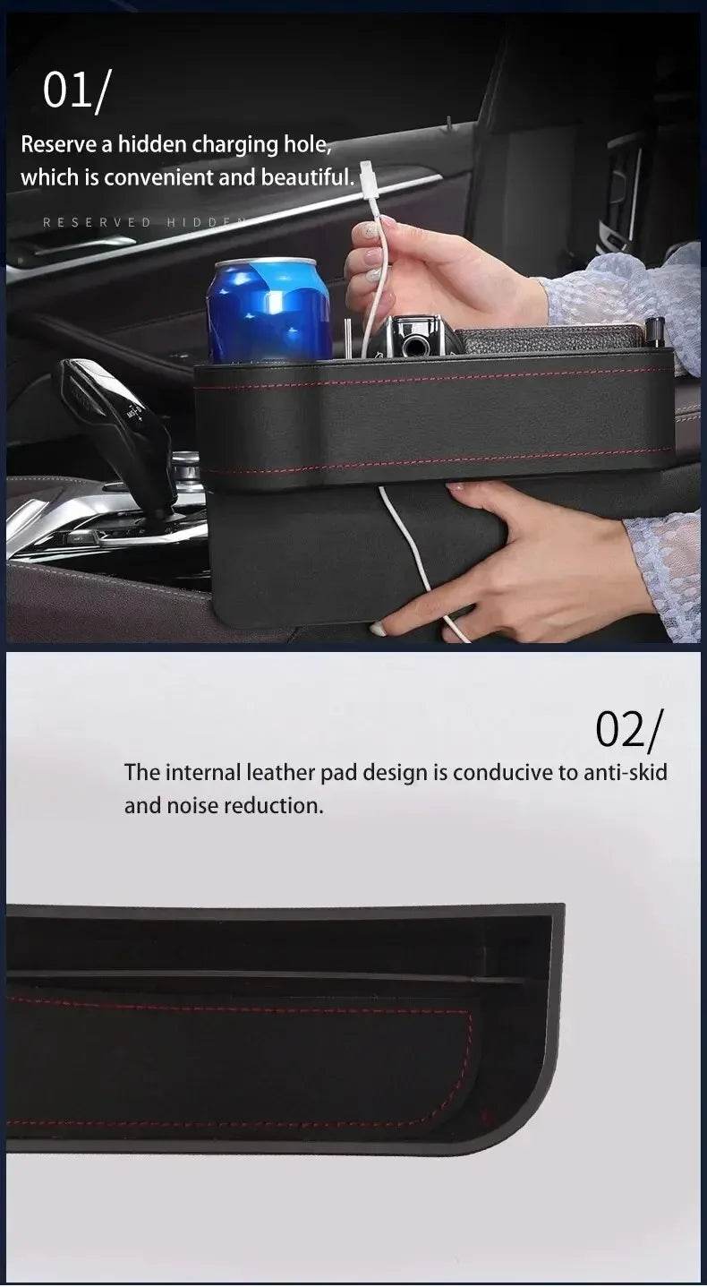 Leather Car Seat Gap Storage Box Multifunctional Organizer - Estalios