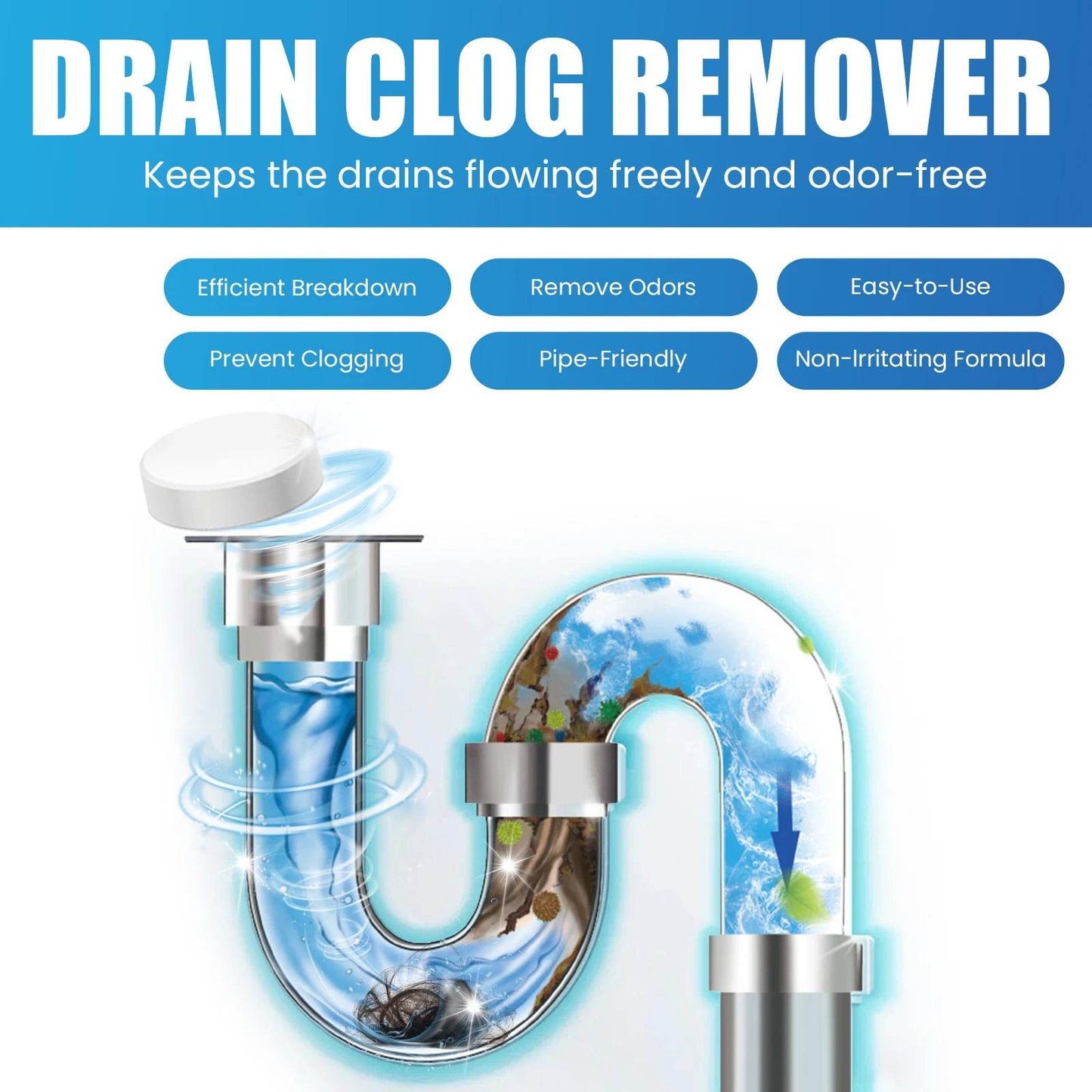 Dredging Agent Effervescent Tablets for Drain Cleaning - Estalios