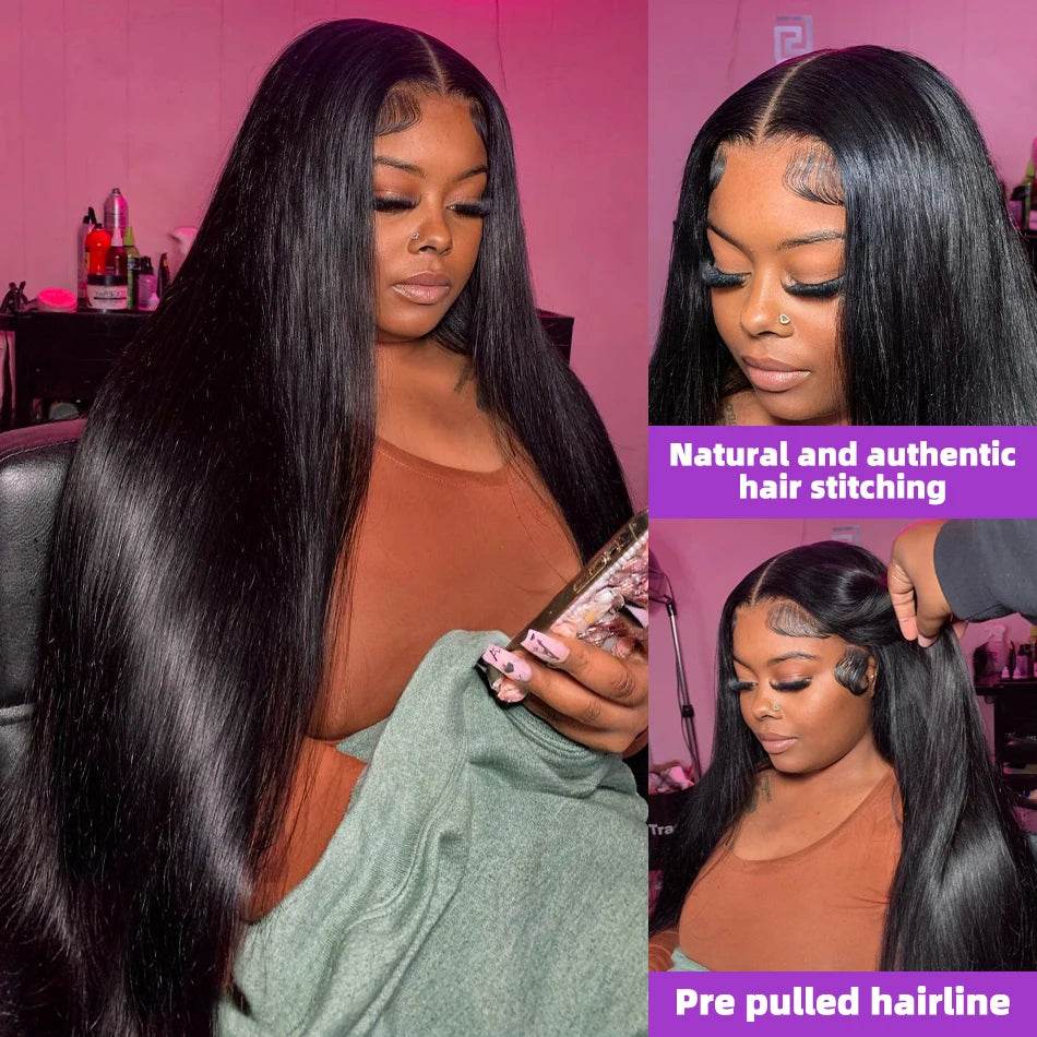 30 40 Inch Bone Straight 250 Density Lace Front Wig - Estalios
