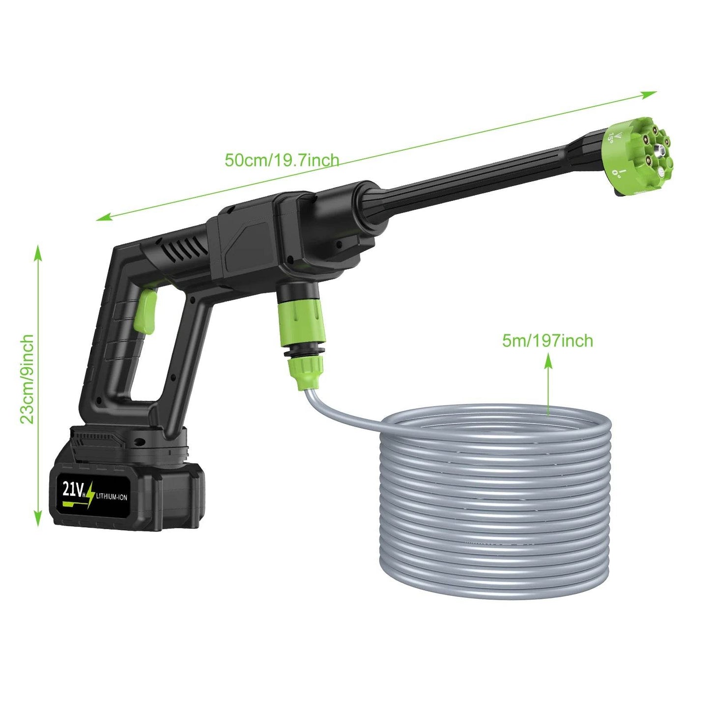 Brushless High Pressure Car Washer Gun 6 IN 1 Cordless Spray - Estalios