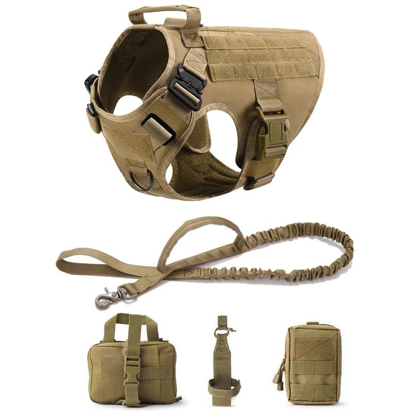 Tactical Military Dog Vest Harness and Leash Set for All Breeds - Estalios