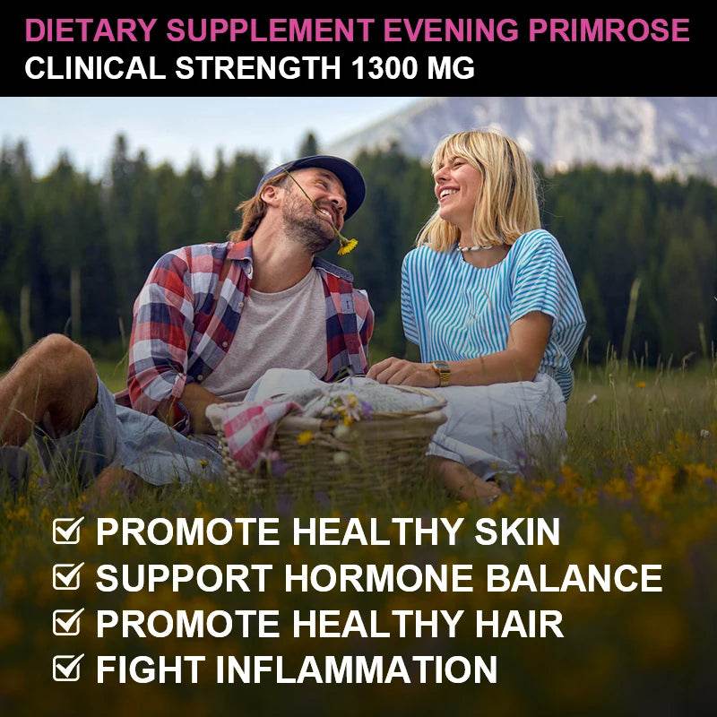 Evening Primrose Oil Supplement Capsules for Healthy Skin - Estalios