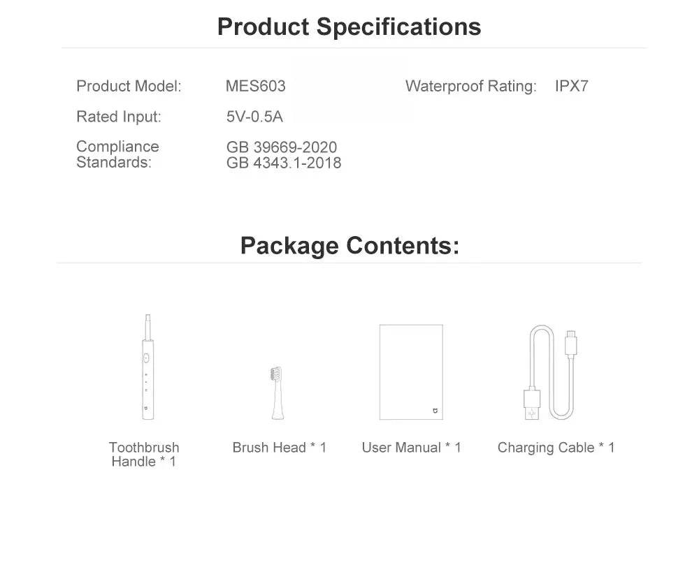 Xiaomi Mijia T100 Sonic Electric Toothbrush Waterproof Whitening - Estalios
