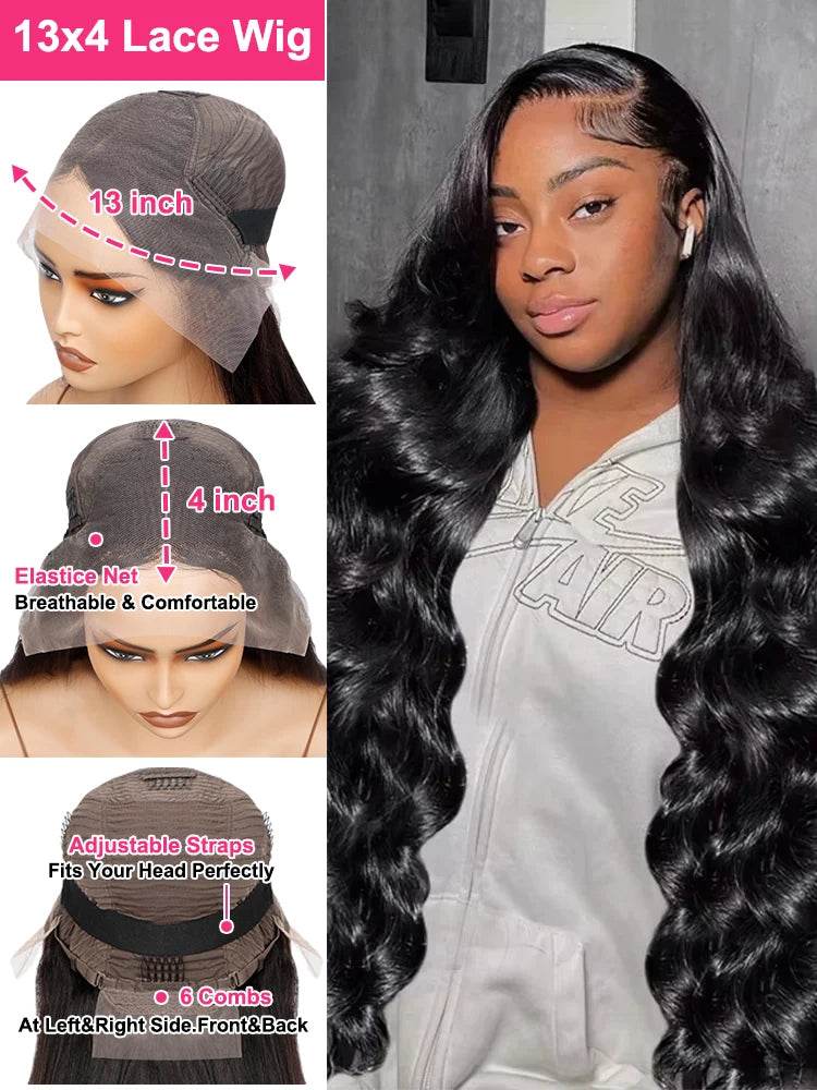 13x6 Body Wave Lace Front Wigs Human Hair 200% Density - Estalios