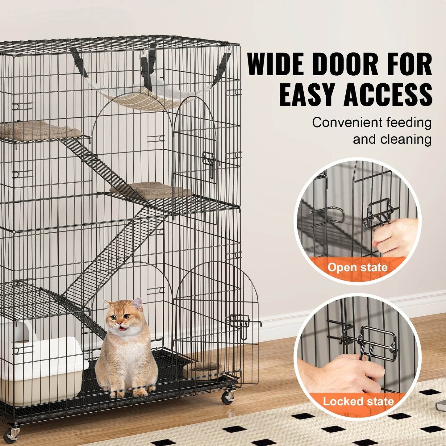 4 Tier Large Cat Playpen for Indoor Exercise and Play - Estalios