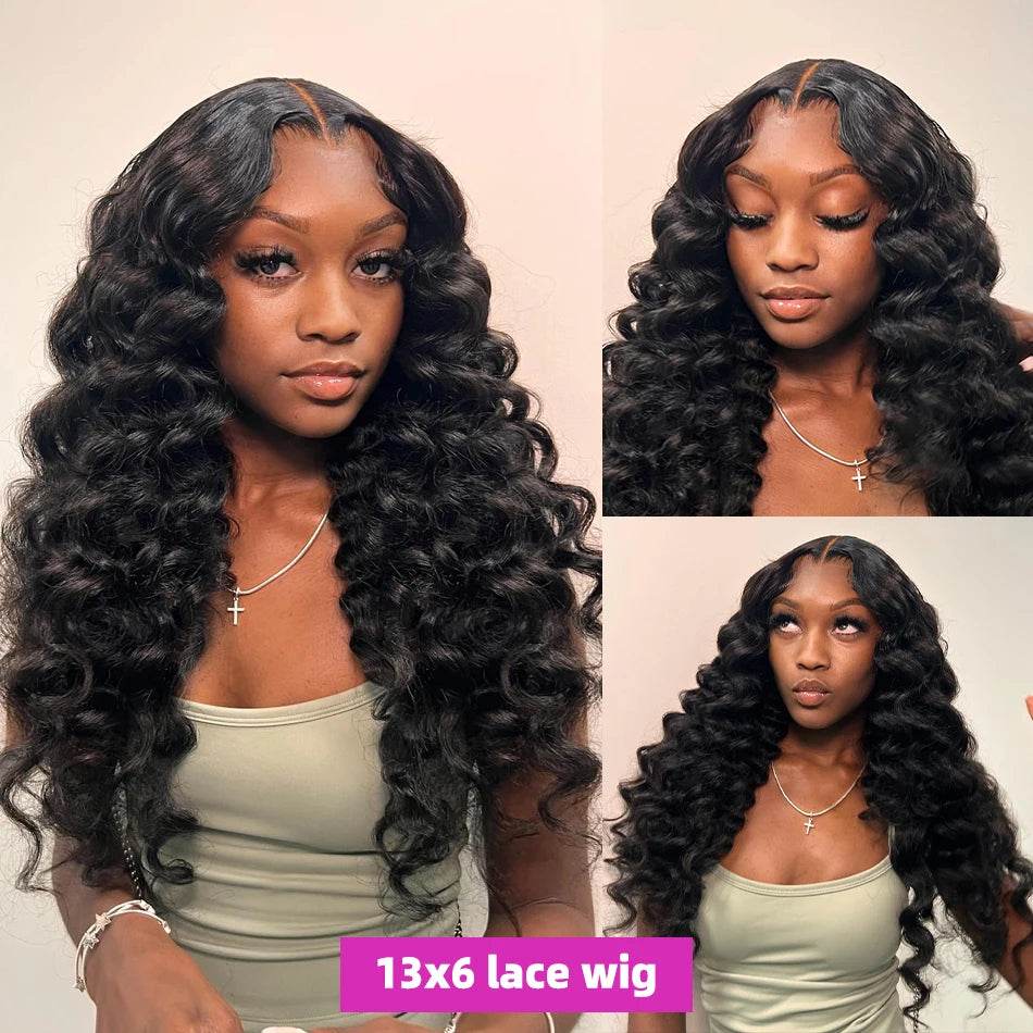 250 Density Loose Wave 13x6 HD Lace Front Wig 30 40 Inch - Estalios