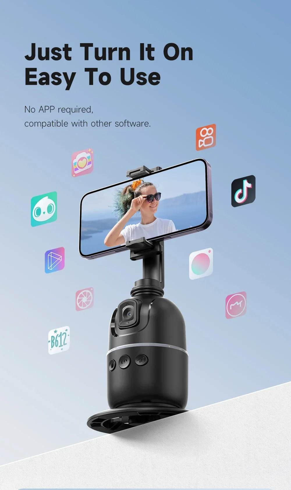 360° Smart Auto Face Tracking Gimbal Stabilizer Tripod - Estalios