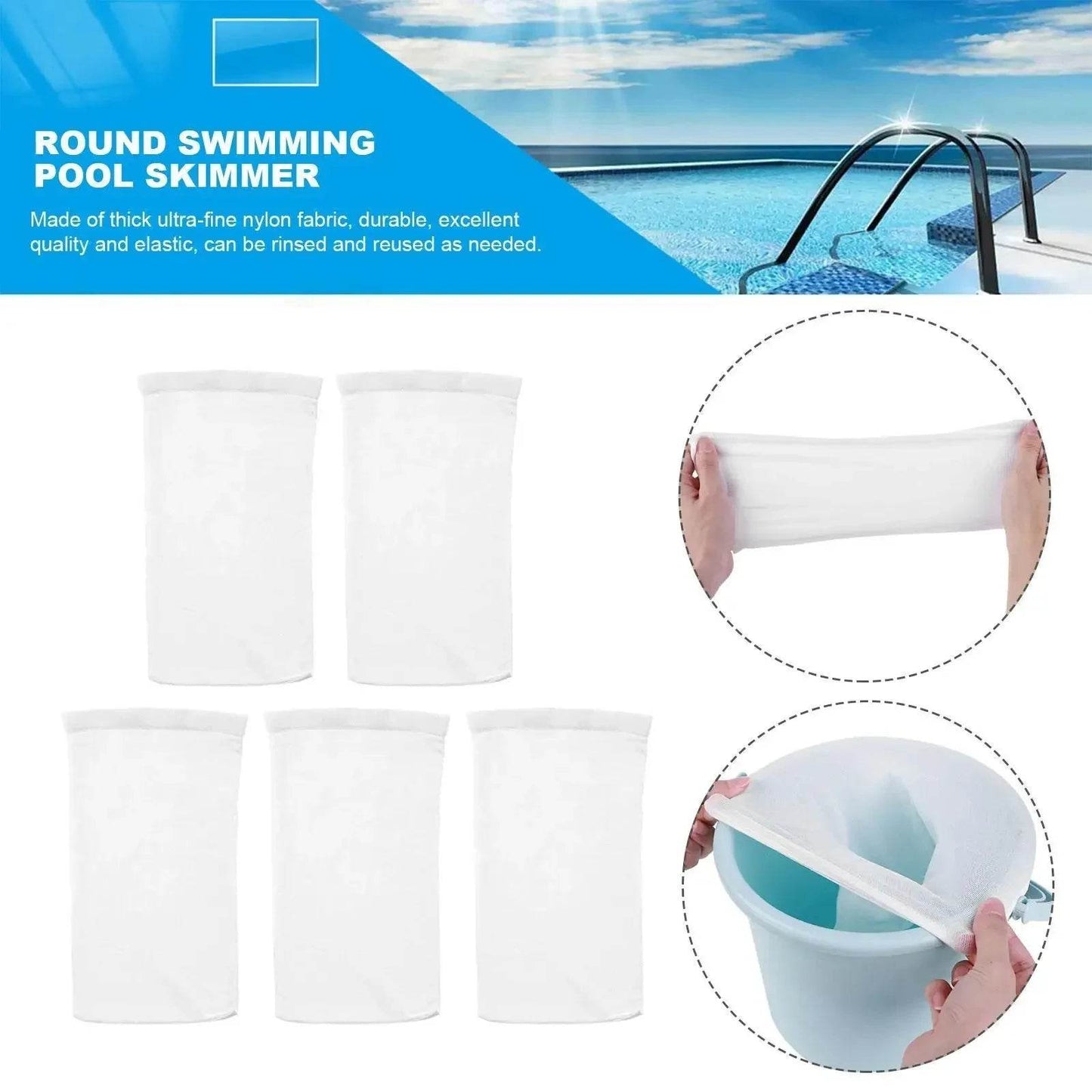 5-50Pcs Pool Skimmer Socks For Efficient Pool Filter Cleaning - Estalios