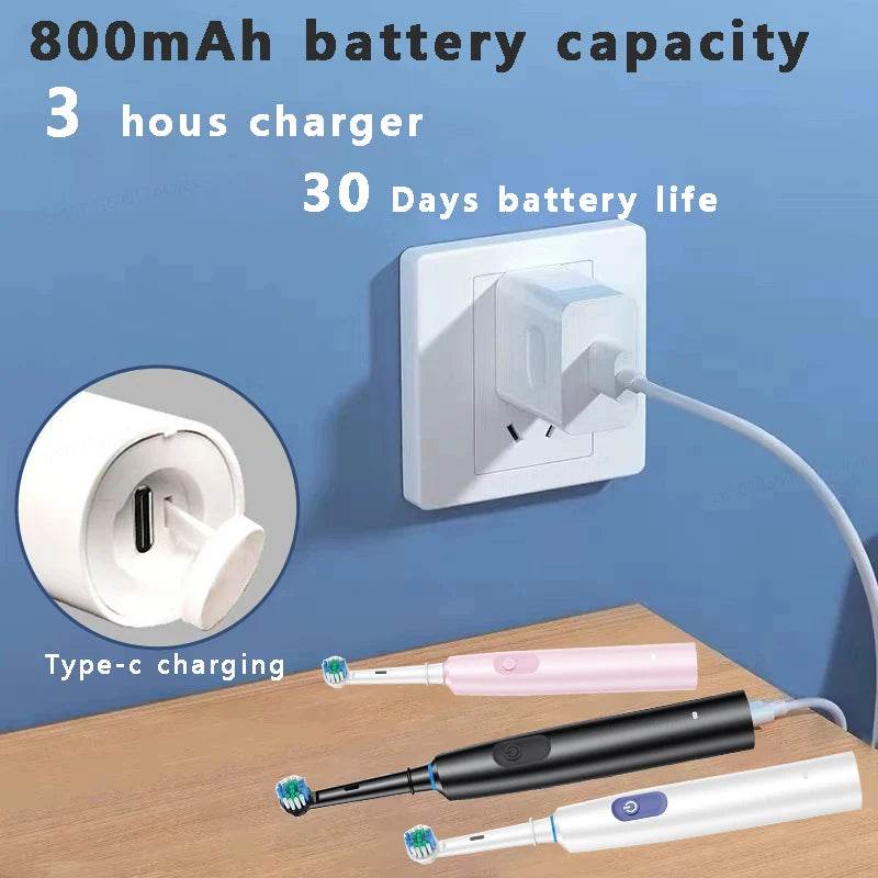 Electric Toothbrush Rotary Cleaning Teeth Brush Waterproof - Estalios