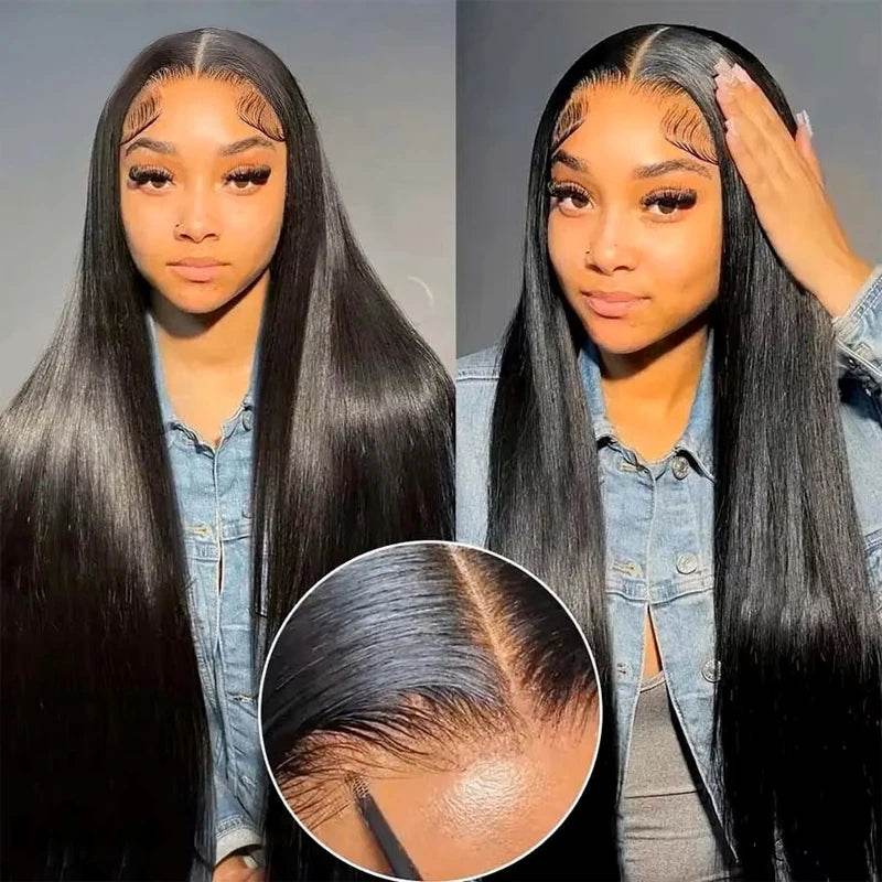 30 40 Inches Human Hair Glueless Lace Front Wigs for Women - Estalios
