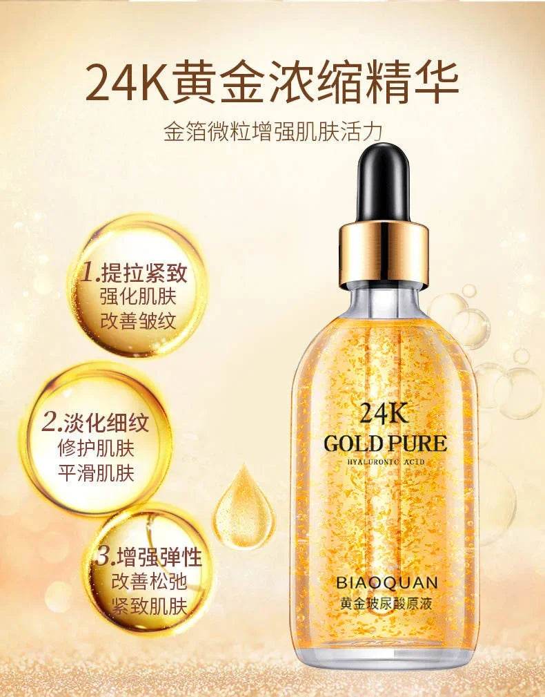 100ml 24k Gold Hyaluronic Acid Face Serum for Anti Aging - Estalios