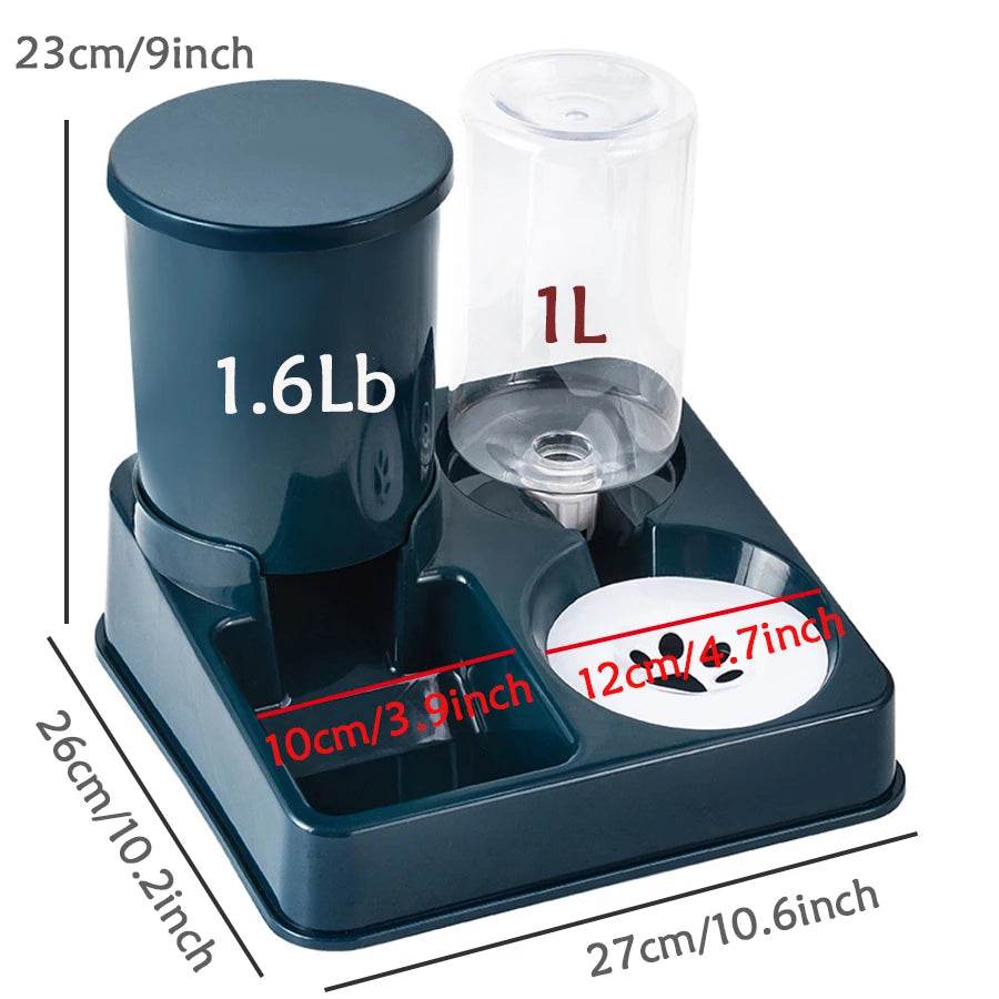 Automatic Cat Feeder Water Dispenser Set 2 In 1 Tilted Feeder - Estalios