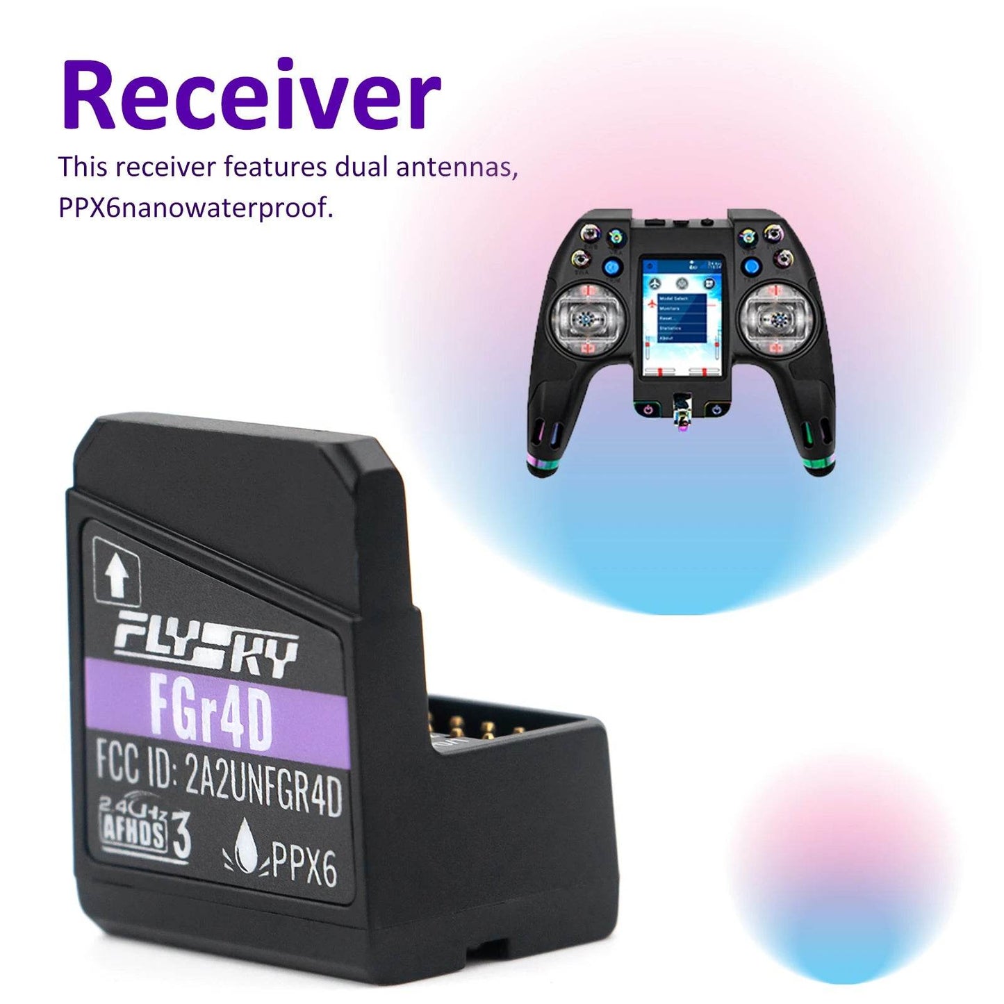Flysky FGr4D Dual-Antenna Receiver for RC Vehicles - Estalios