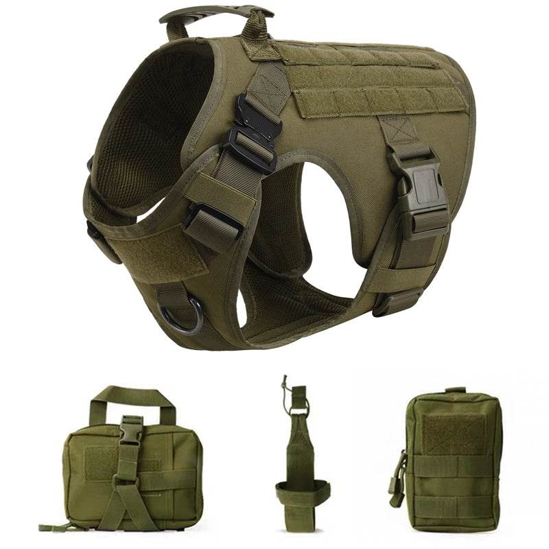Tactical Military Dog Vest Harness and Leash Set for All Breeds - Estalios