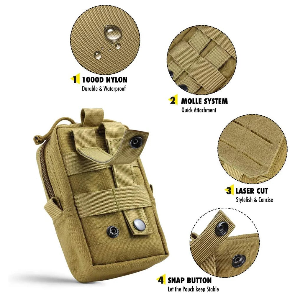 3Pcs Dog Tactical Bags with 2Pcs Pouches and Belt Holder