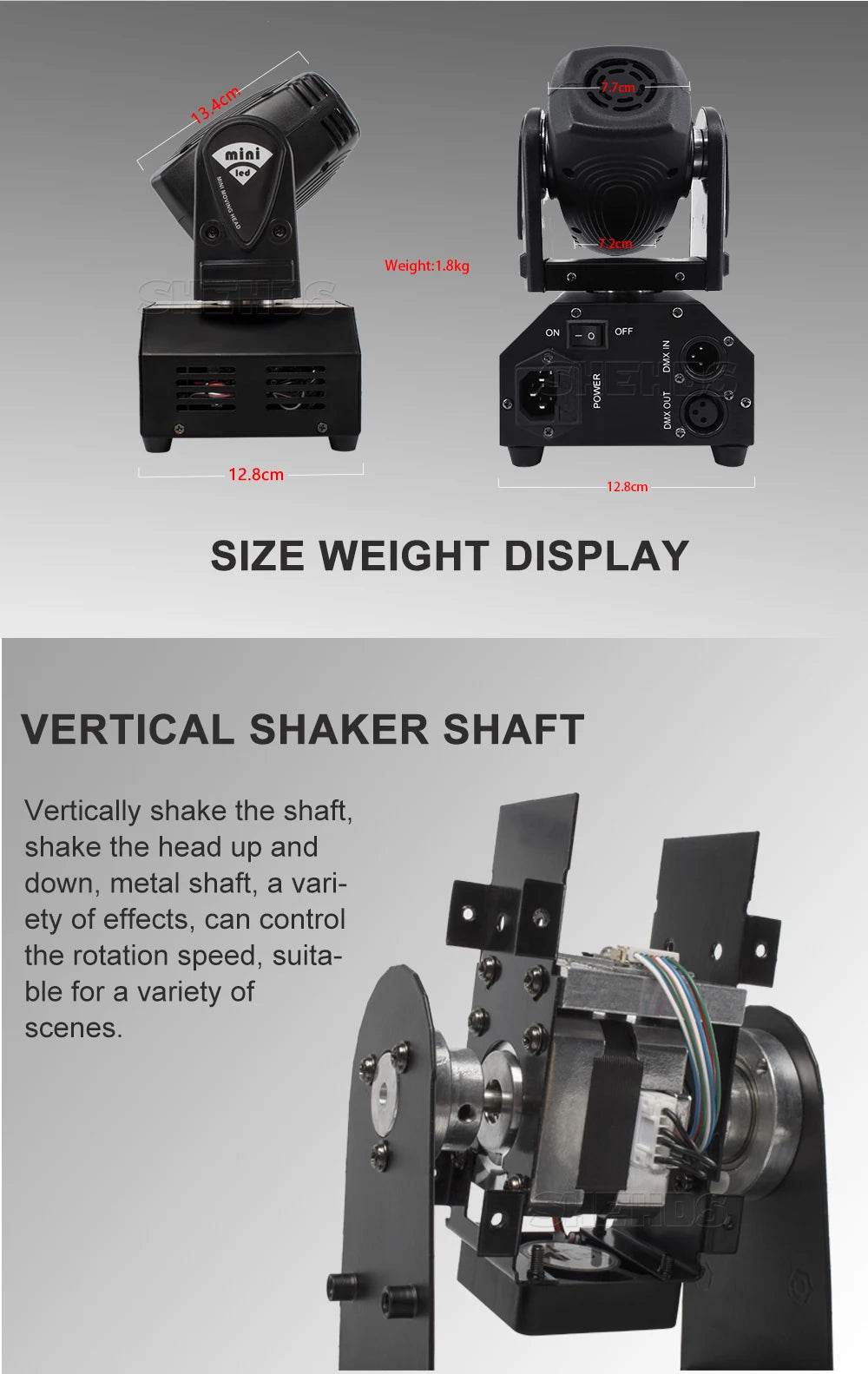 SHEHDS 10W Mini RGBW Moving Head Stage Lights for Events - Estalios