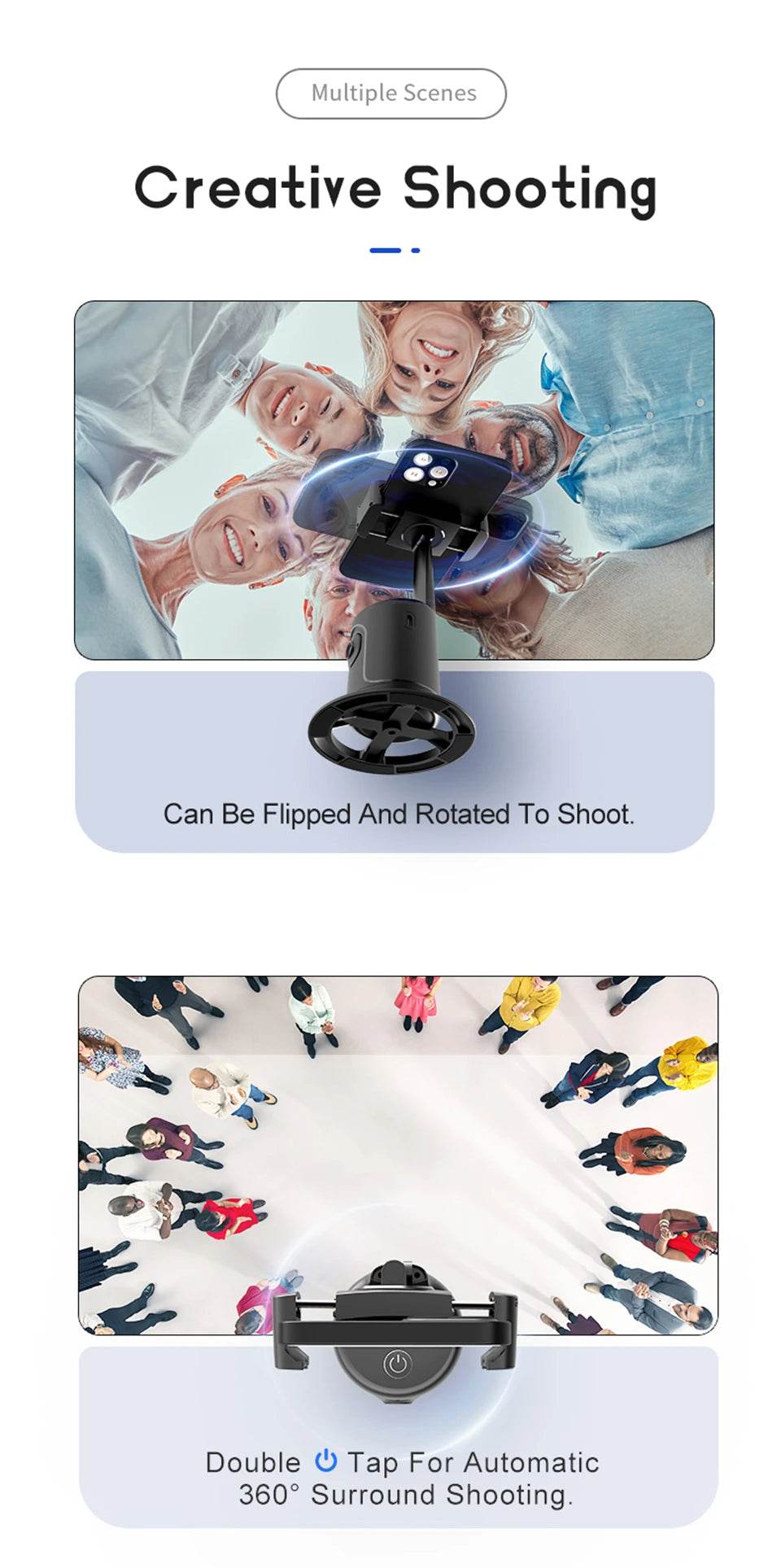 360 Rotation Gimbal Stabilizer With Selfie Tripod For TikTok - Estalios