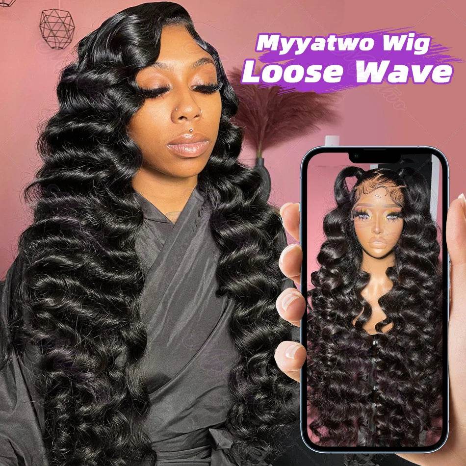 250 Density Loose Wave 13x6 HD Lace Front Wig 30 40 Inch - Estalios