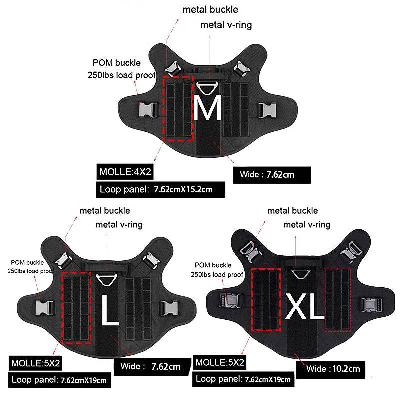 Tactical Military Dog Vest Harness and Leash Set for All Breeds - Estalios