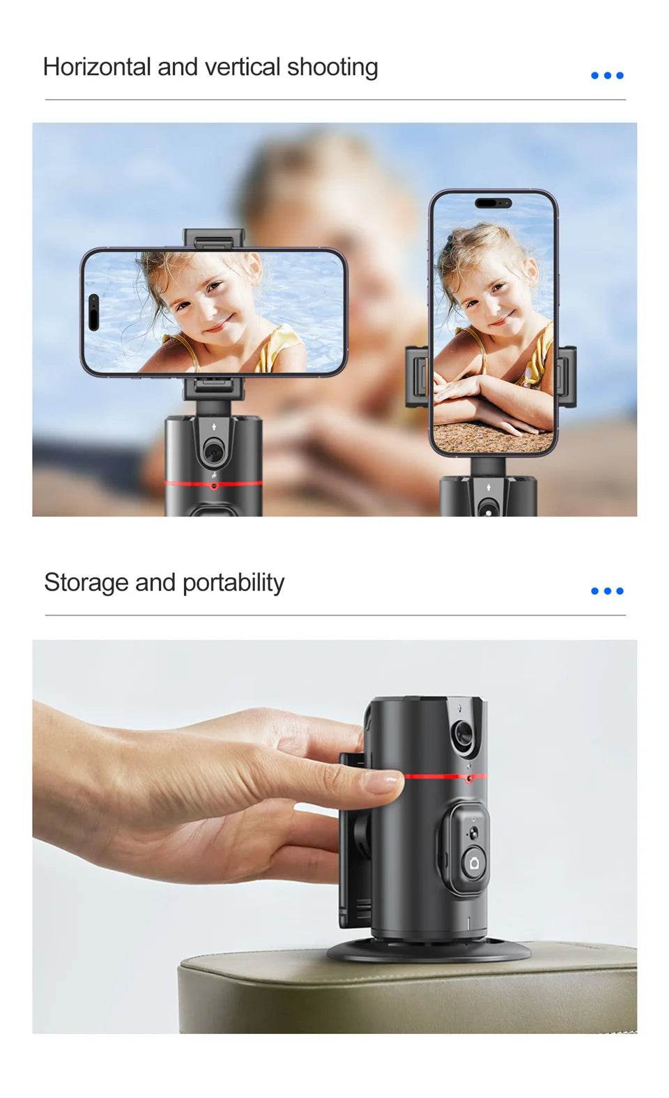 2025 New 360 Rotation Gimbal Stabilizer for Live Photography - Estalios