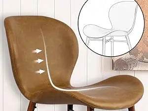 Mid Century Modern Dining Chair Set of 4 Brown Faux Leather - Estalios