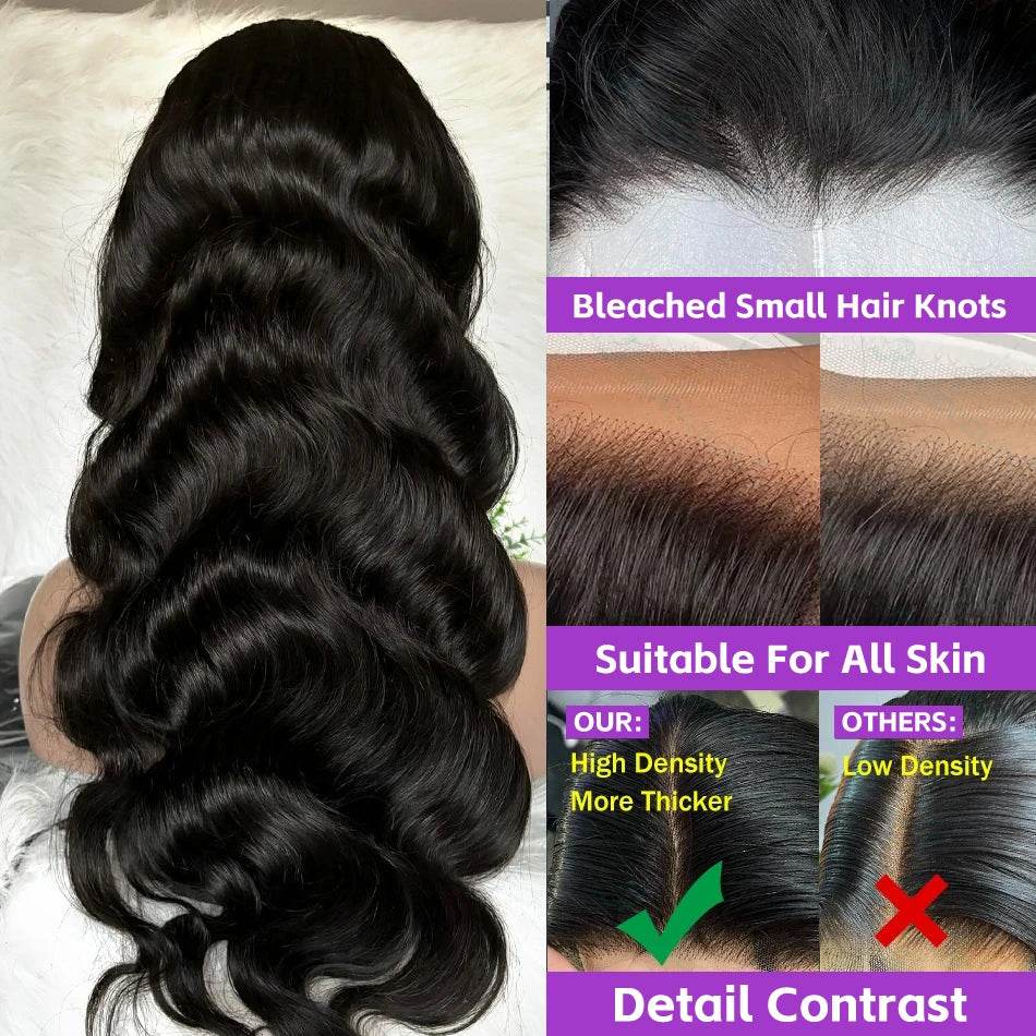 13x6 HD Transparent Body Wave Lace Frontal Human Hair Wig - Estalios