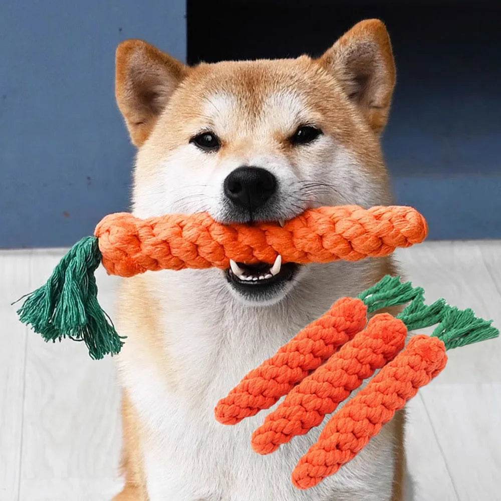 1Pcs Carrot Dog Chew Rope Toy for Teeth Cleaning - Estalios