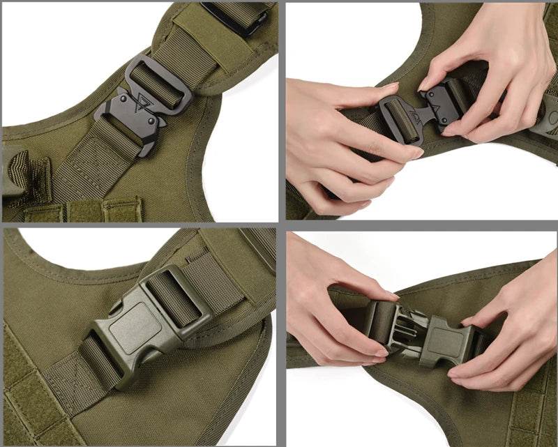 Tactical Military Dog Vest Harness and Leash Set for All Breeds - Estalios
