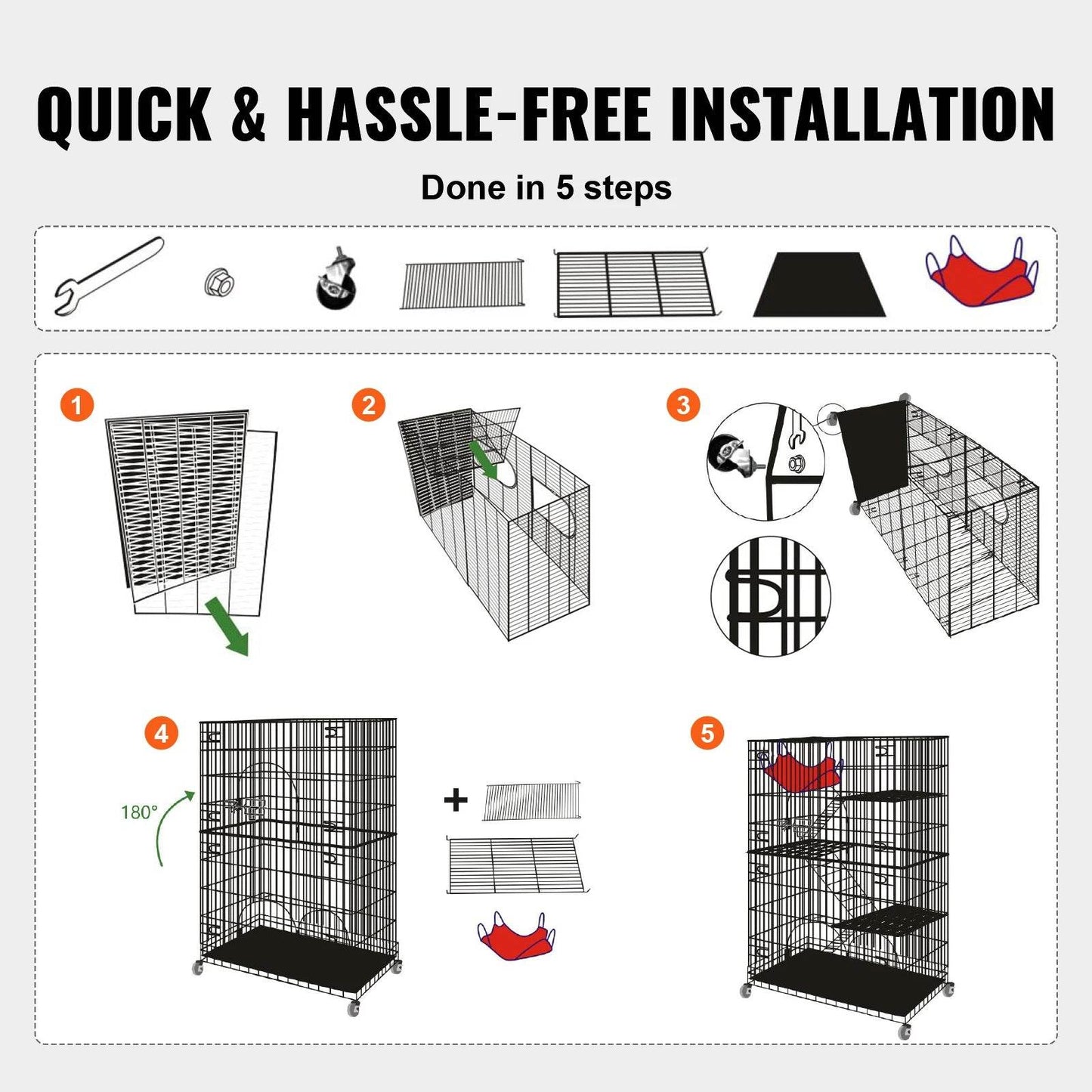 4 Tier Large Cat Playpen for Indoor Exercise and Play - Estalios