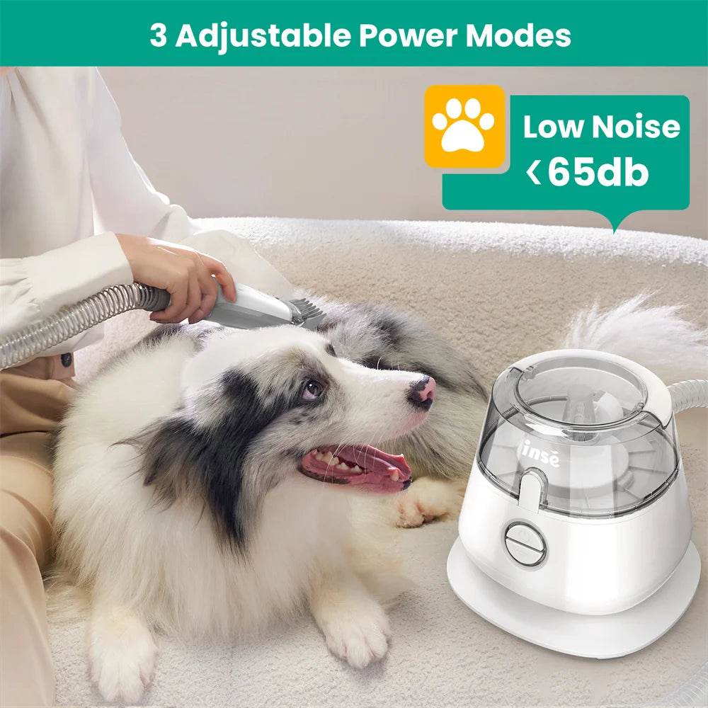INSE P20 Pet Grooming Kit with Vacuum Suction 99% Hair - Estalios