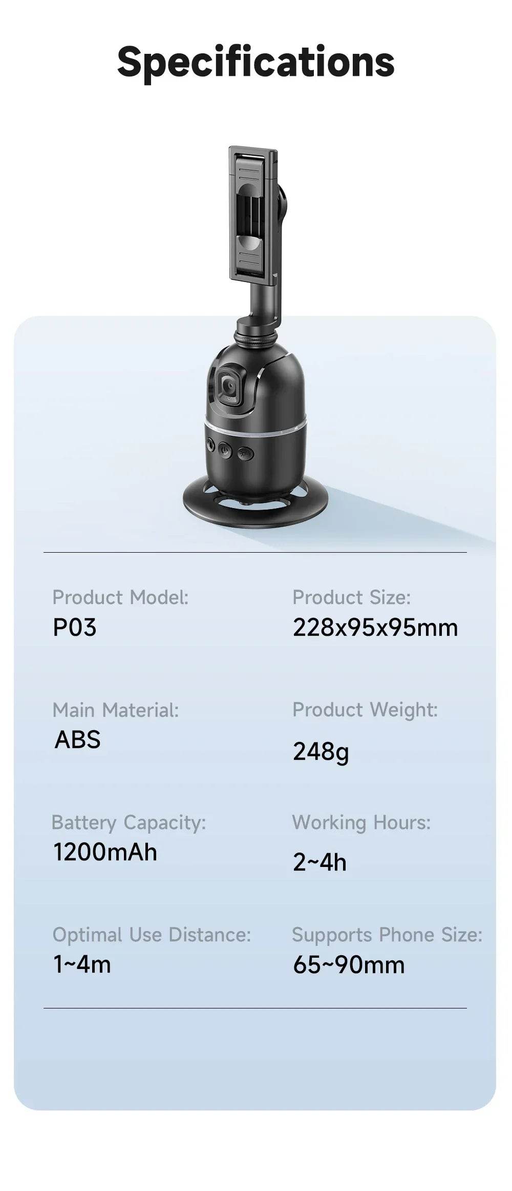 360° Smart Auto Face Tracking Gimbal Stabilizer Tripod - Estalios