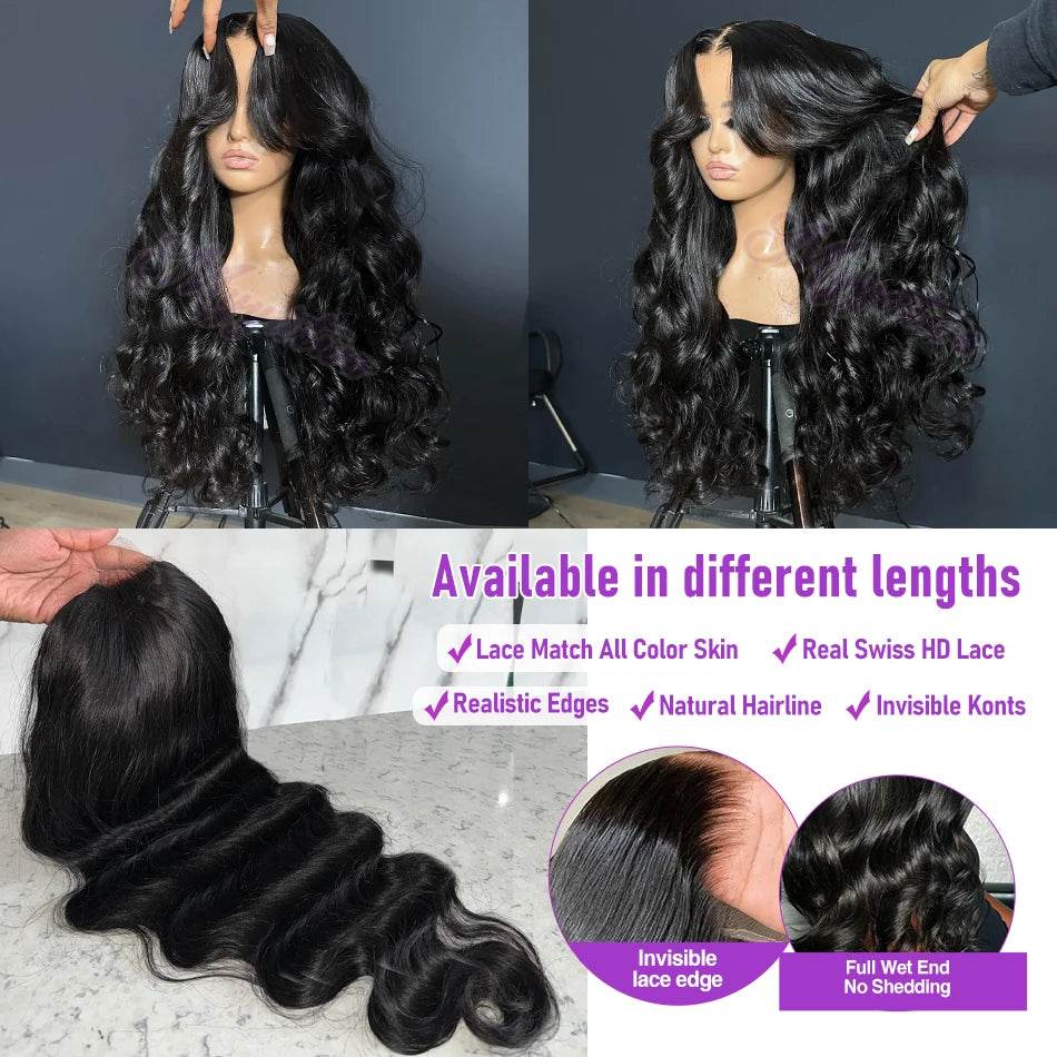 13x6 HD Transparent Body Wave Lace Frontal Human Hair Wig - Estalios