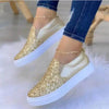 Trendy Glitter Slip-On Sneakers for Women in Black Rose Gold - Estalios