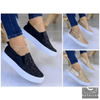 Trendy Glitter Slip-On Sneakers for Women in Black Rose Gold - Estalios
