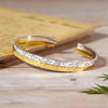 Vibrant Two-Tone Floral Cuff Bracelet with Personal Touch - Estalios
