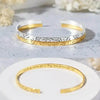 Vibrant Two-Tone Floral Cuff Bracelet with Personal Touch - Estalios