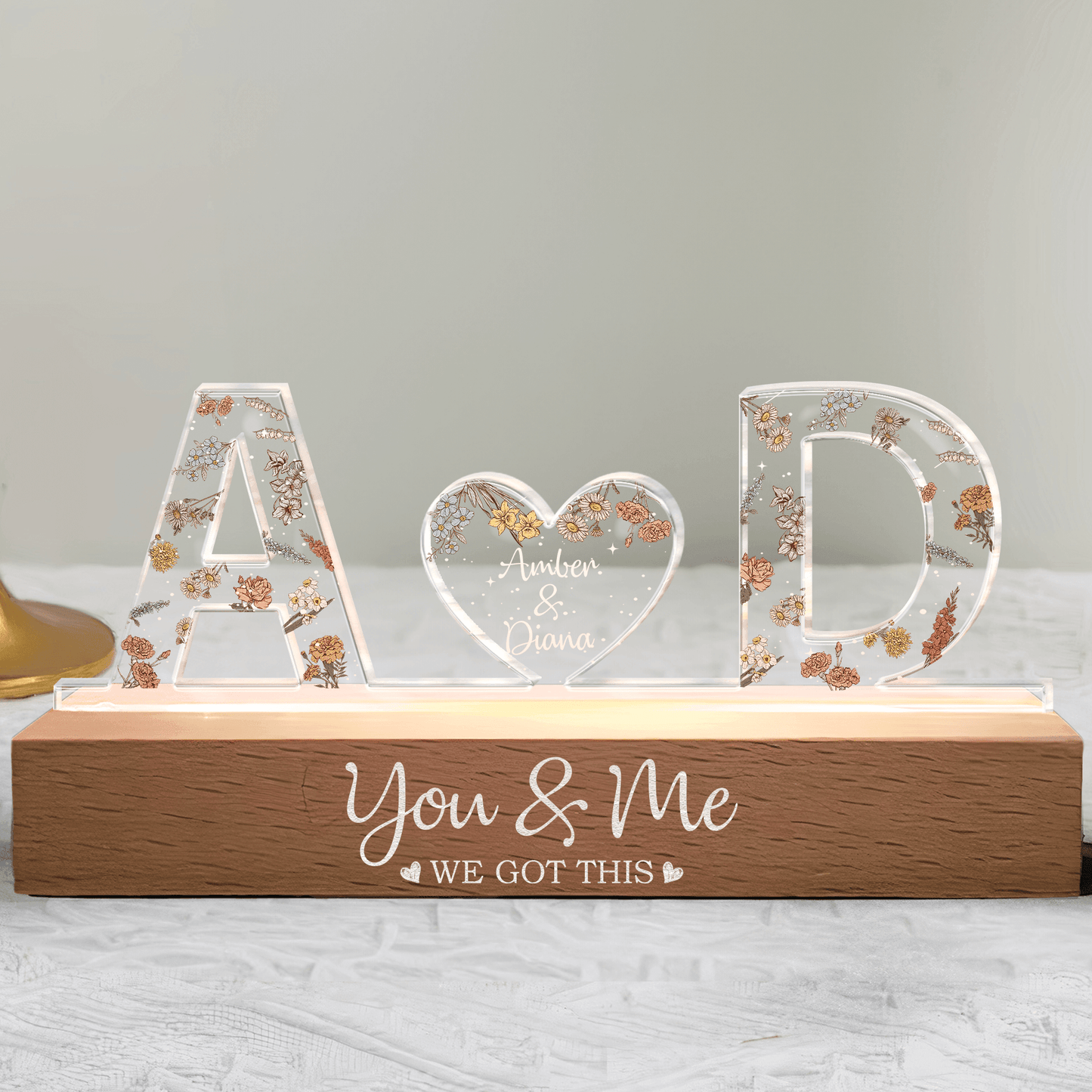 You & Me We Got This Custom Name LED Night Light Gift - Estalios