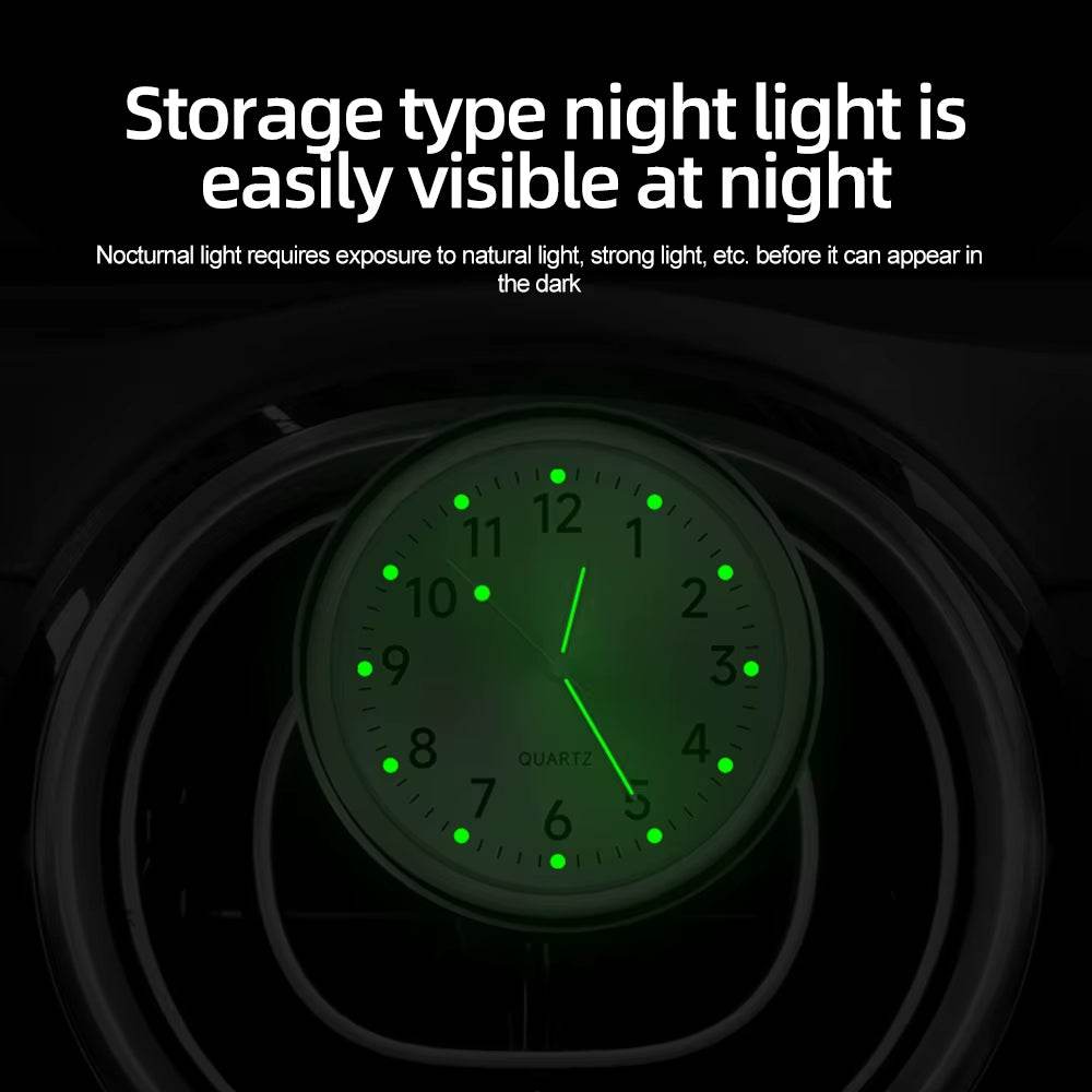 Luminous Mini Car Clock Stick-On Quartz Auto Accessories - Estalios