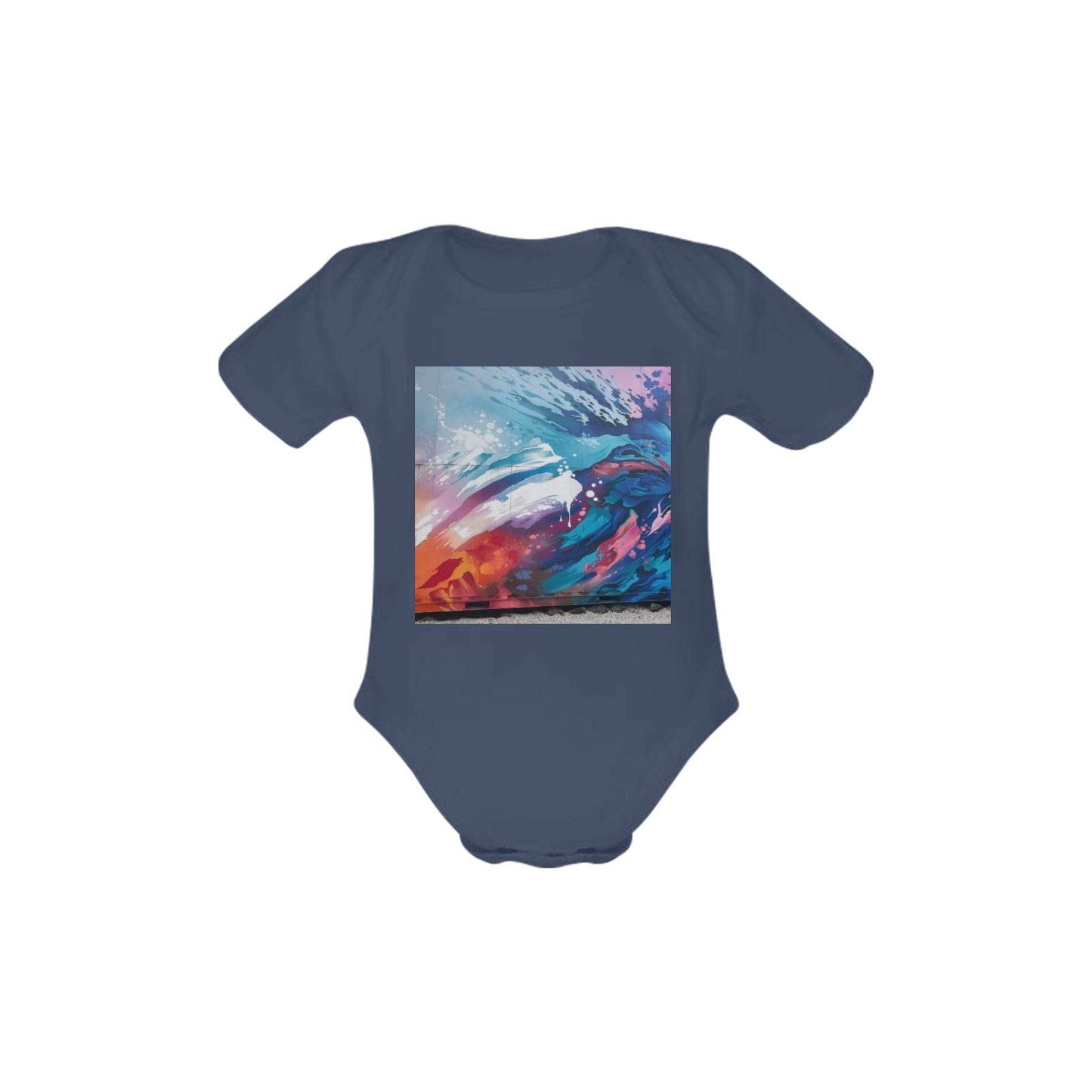 Baby Powder Organic Short Sleeve One Piece Model T28(One Side Printing) - Estalios