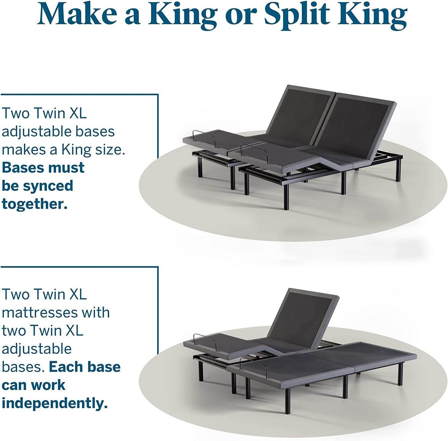 L600 Adjustable Bed Base Frame - Twin XL with Bluetooth - Estalios
