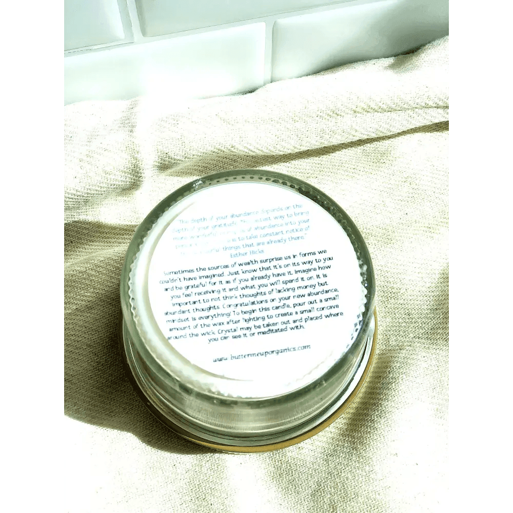 Abundance Candle Blast: Crystal Herbs and Creamy Aroma Awakening - Estalios